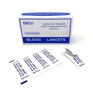 Disposable Stainless Steel Lancets Individually Foil Wrapped Box of 200