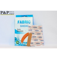 Band Aid Sterile 3/4" x 3" Flexible Fabric Self Adhesive Bandages with Non-Stick Pad for Wound Care and First Aid Skin Color Box of 100