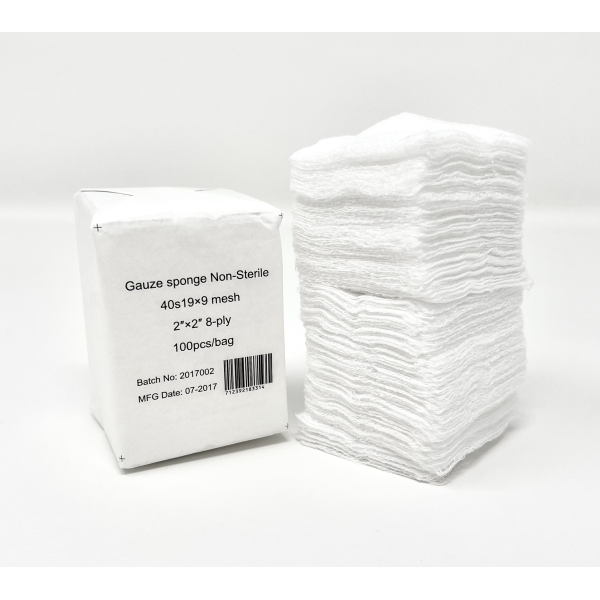 Gauze Surgical Sponges Cotton NON STERILE Woven 8-ply High Grade Quality 2"x2" Class I(a) All Purpose Pads Case of 20 000