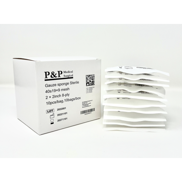 Gauze Surgical Sponges Cotton STERILE Woven 8-ply High Grade Quality 2"x2" Class I(a) All Purpose Pads Pack of 800