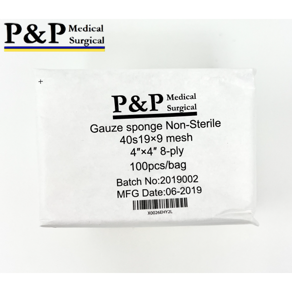 Gauze Surgical Sponges Cotton NON STERILE Woven 8-ply High Grade Quality 4"x4" Class I(a) All Purpose Pads Case of 10 000