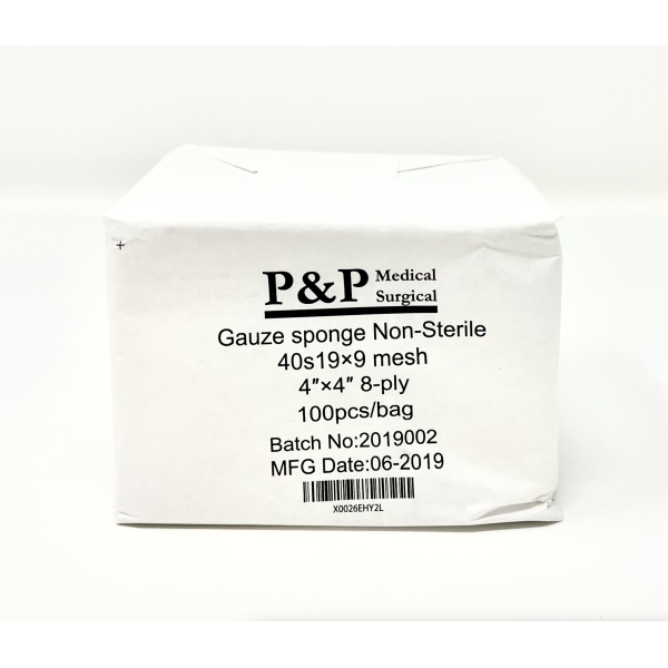 Gauze Surgical Sponges Cotton NON STERILE Woven 8-ply High Grade Quality 4"x4" Class I(a) All Purpose Pads Pack of 100