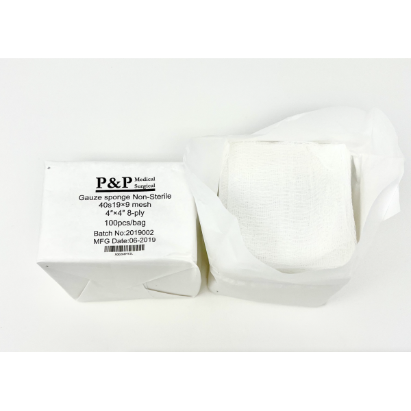 Gauze Surgical Sponges Cotton NON STERILE Woven 8-ply High Grade Quality 4"x4" Class I(a) All Purpose Pads Pack of 100
