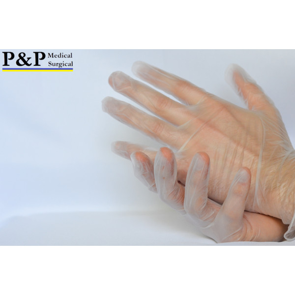 Disposable Vinyl Gloves Powder & Latex Free Medical Exam Grade Hypoallergenic Highest Quality Medium Size M Case of 1000