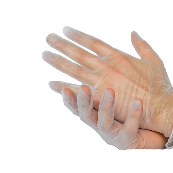 Disposable Vinyl Gloves Powder & Latex Free Medical Exam Grade Hypoallergenic Highest Quality Large Size L Box of 100