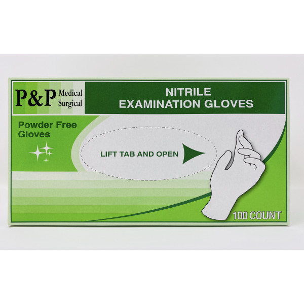 Disposable Nitrile Gloves Powder & Latex Free Medical Exam Grade Hypoallergenic Highest Quality Large Size L Box of 100