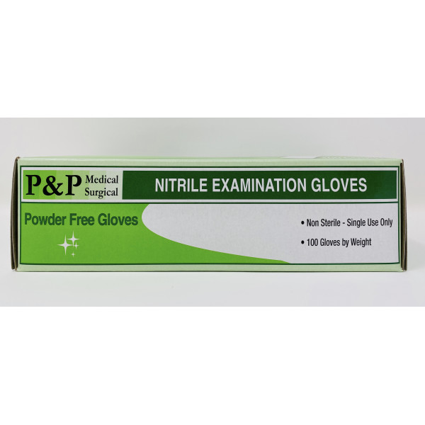 Disposable Nitrile Gloves Powder & Latex Free Medical Exam Grade Hypoallergenic Highest Quality Large Size L Box of 100