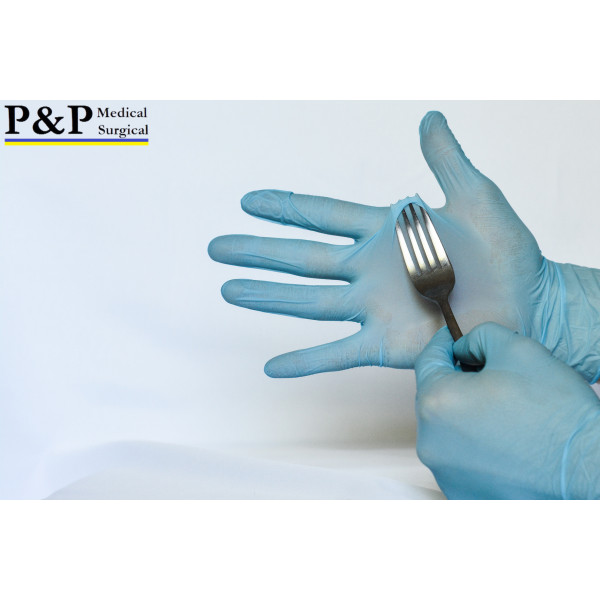 Disposable Nitrile Gloves Powder & Latex Free Medical Exam Grade Hypoallergenic Highest Quality Large Size L Box of 100