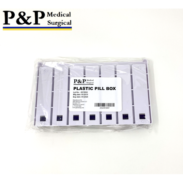 Weekly AM/PM Pill Box Portable Travel Prescription & Medication Pill Case Organizer (7-Day / 4-Times-A-Day) with Large Removable Compartments and Moisture-Proof Design Box of 1