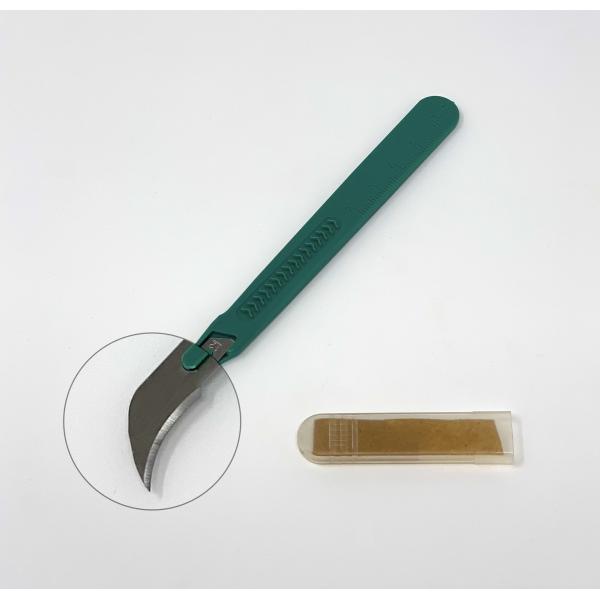 Disposable Scalpels Sterile Surgical Blade Size 12 Stainless Steel with Plastic Handle & Metric Line Individually Foil Wrapped Box of 50