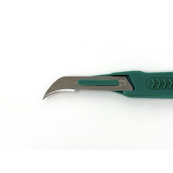 Disposable Scalpels Sterile Surgical Blade Size 12 Stainless Steel with Plastic Handle & Metric Line Individually Foil Wrapped Box of 50