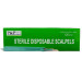 Disposable Scalpels Sterile Surgical Blade Size 15 Stainless Steel with Plastic Handle & Metric Line Individually Foil Wrapped Box of 10