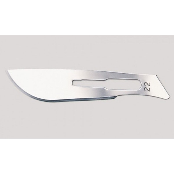 Disposable Scalpels Sterile Surgical Blade Size 22 Stainless Steel with Plastic Handle & Metric Line Individually Foil Wrapped Box of 10
