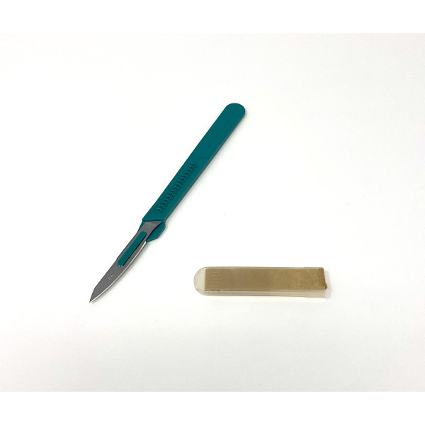 Disposable Scalpels Sterile Surgical Blade Size 36 Stainless Steel with Plastic Handle & Metric Line Individually Foil Wrapped Box of 30