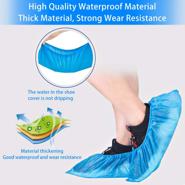 Disposable Shoe & Working Boot Covers Waterproof Durable Non-Slip Resistant Polypropylene for Healthcare & Medical Offices Indoor Carpet Floor Protection Universal Size Box of 100 (50 Pairs)
