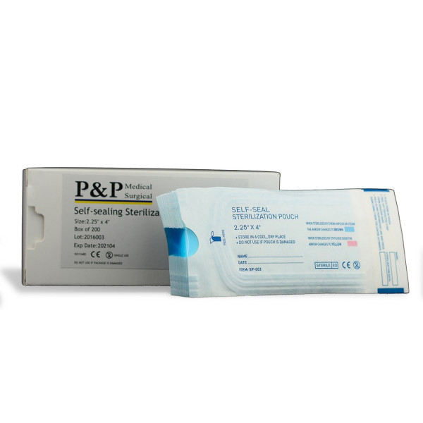 Sterilization Pouches 2.25”x4” Self-Sealing Autoclave Bags with Indicators for Professional Surgical Instrument Cleaning Case of 8000