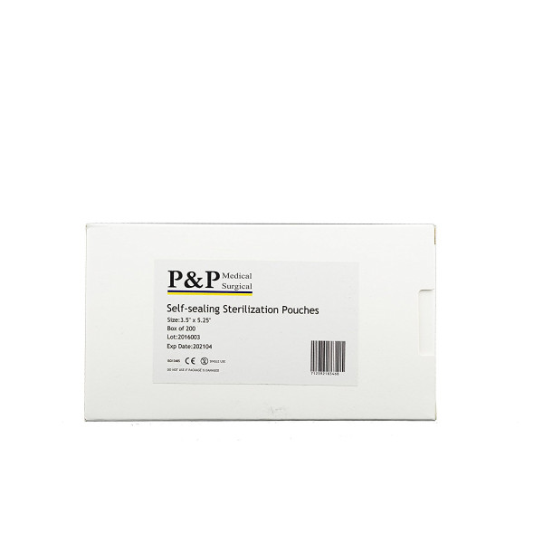 Sterilization Pouches 3.5” x 5.25” Self-Sealing Autoclave Bags with Indicators for Professional Surgical Instrument Cleaning Box of 200