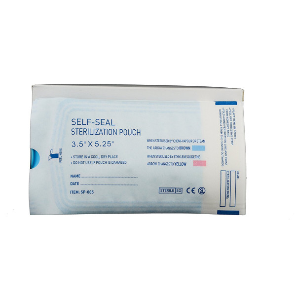 Sterilization Pouches 3.5” x 5.25” Self-Sealing Autoclave Bags with Indicators for Professional Surgical Instrument Cleaning Box of 200