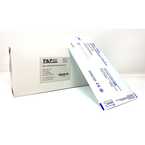 Sterilization Pouches 5.25” x 10” Self-Sealing Autoclave Bags with Indicators for Professional Surgical Instrument Cleaning Box of 200