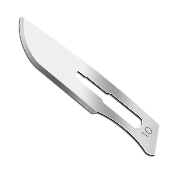 Disposable Surgical Scalpel Blades Sterile High Grade Carbon Steel 2.1% 10xx Individually Foil Wrapped Size 10 Box of 100