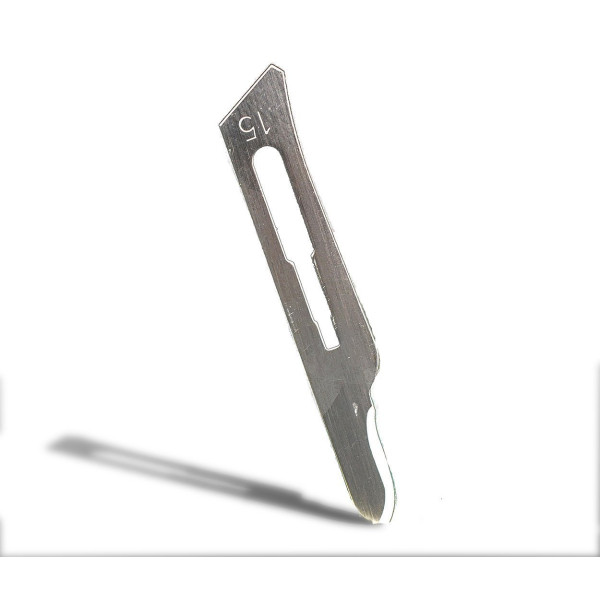 Disposable Surgical Scalpel Blades Sterile High Grade Carbon Steel 2.1% 10xx Individually Foil Wrapped Size 15 Box of 100