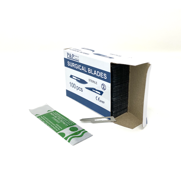 Disposable Surgical Scalpel Blades Sterile High Grade Carbon Steel 2.1% 10xx Individually Foil Wrapped Size 15 Box of 100