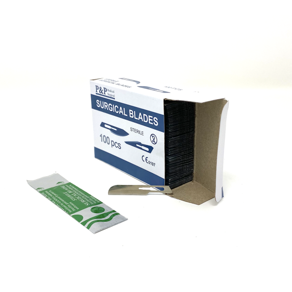 Disposable Surgical Scalpel Blades Sterile High Grade Carbon Steel 2.1% 10xx Individually Foil Wrapped Size 16 Box of 100