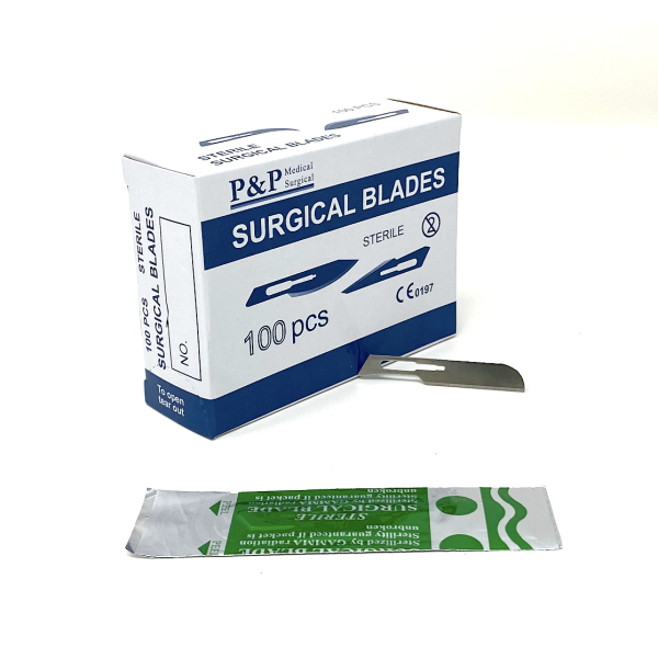 Disposable Surgical Scalpel Blades Sterile High Grade Carbon Steel 2.1% 10xx Individually Foil Wrapped Size 16 Box of 100