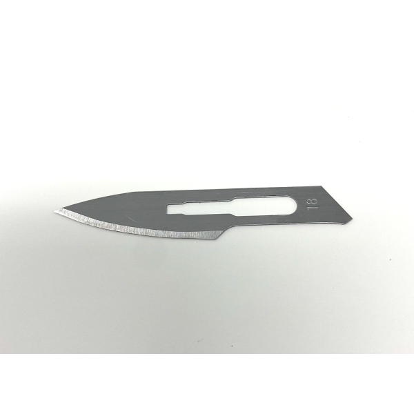 Disposable Surgical Scalpel Blades Sterile High Grade Carbon Steel 2.1% 10xx Individually Foil Wrapped Size 18 Case of 5000