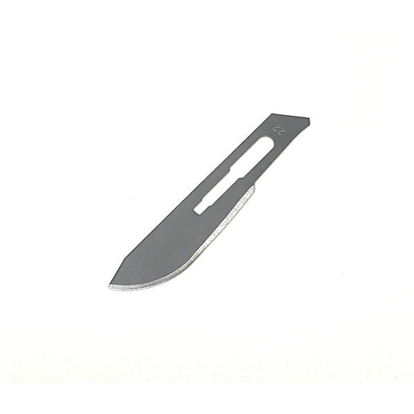 Disposable Surgical Scalpel Blades Sterile High Grade Carbon Steel 2.1% 10xx Individually Foil Wrapped Size 22 Box of 100