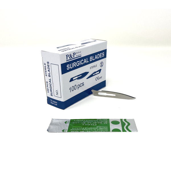 Disposable Surgical Scalpel Blades Sterile High Grade Carbon Steel 2.1% 10xx Individually Foil Wrapped Size 36 Box of 100