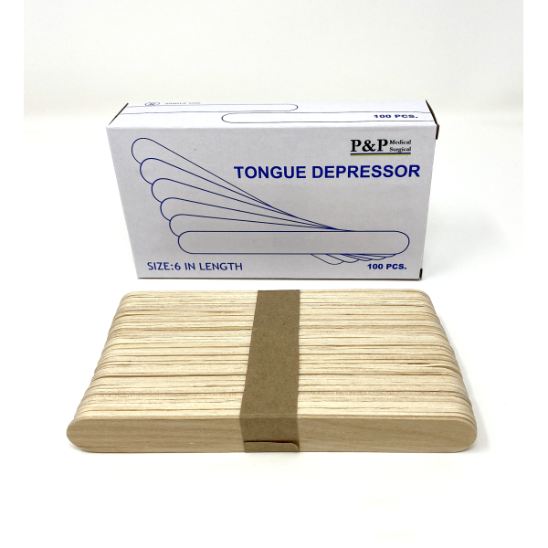 Tongue Depressors Non Sterile Non Splinter Chemical Free Wooden 6 inch High Grade Natural Birch Box of 100