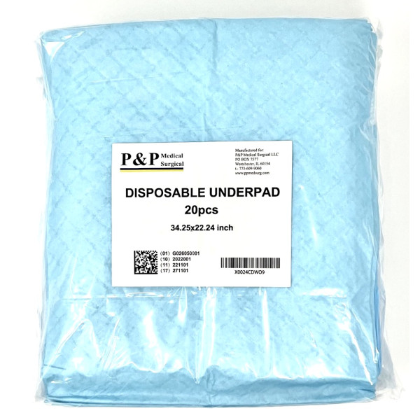 Disposable Underpads 34”x22” Incontinence Bed Covers Pads Pet Training Ultra Thick Super Absorbent & Waterproof Protection for Kids Infants Adults Elderly Baby Box of 160